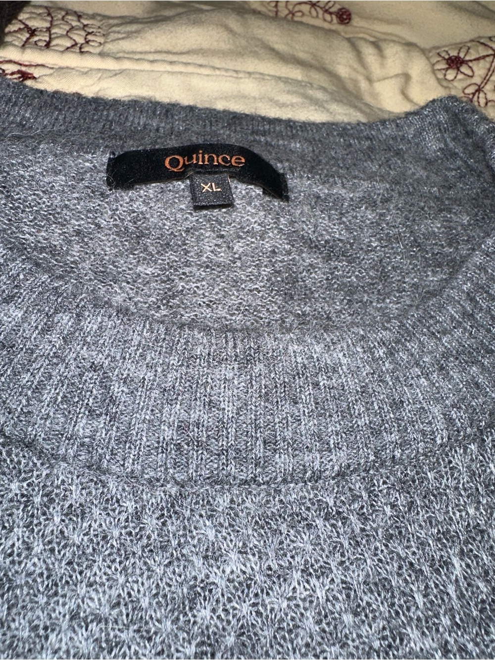 Quince Grey Crewneck Sweater - Heathered Knit - Picture 3 of 4